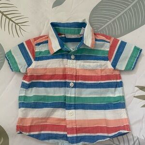 The Children's Place Multicolor Striped Button Down Shirt plus Janie&Jack long